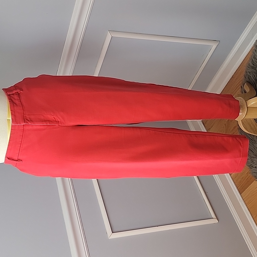 OLD NAVY Harper Mid Rise Red Orange Office Casual Cropped Ankle Chino Pants‎ 12R